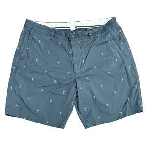 H&M Men's Regular Fit Navy Blue Palm Tree Embroidered Chino Shorts Size 36